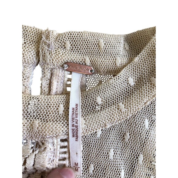 Free People Maisie Tunic Antique Ivory Lace High Neck Sleeveless Blouse Tank Med - Picture 10 of 12